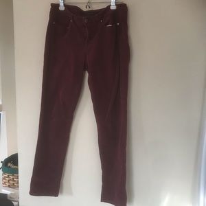 Calvin Klein Cordoroy Jeans Maroon Size Large